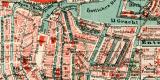 Amsterdam historischer Stadtplan Karte Lithographie ca. 1907