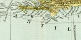 Antillen historische Landkarte Lithographie ca. 1899