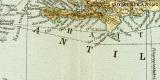 Antillen historische Landkarte Lithographie ca. 1905