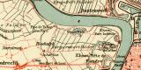Antwerpen und Umgebung historischer Stadtplan Karte Lithographie ca. 1901