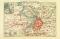 Antwerpen und Umgebung historischer Stadtplan Karte Lithographie ca. 1907