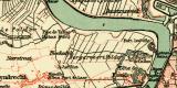 Antwerpen und Umgebung historischer Stadtplan Karte...