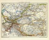 Inner - Asien historische Landkarte Lithographie ca. 1905