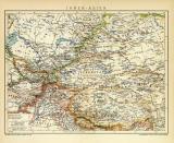 Inner - Asien historische Landkarte Lithographie ca. 1909