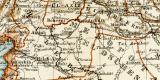 Westasien I. historische Landkarte Lithographie ca. 1901