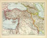 Westasien I. historische Landkarte Lithographie ca. 1906