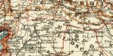 Westasien I. historische Landkarte Lithographie ca. 1912
