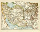 Westasien II. historische Landkarte Lithographie ca. 1901