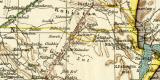 Westasien II. historische Landkarte Lithographie ca. 1910
