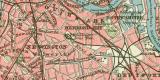Inner - London historischer Stadtplan Karte Lithographie ca. 1905