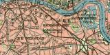 Inner - London historischer Stadtplan Karte Lithographie ca. 1907