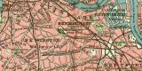 Inner - London historischer Stadtplan Karte Lithographie ca. 1910