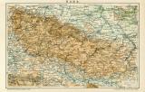 Harz historische Landkarte Lithographie ca. 1902