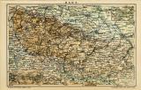 Harz historische Landkarte Lithographie ca. 1904