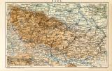 Harz historische Landkarte Lithographie ca. 1905