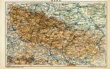 Harz historische Landkarte Lithographie ca. 1907