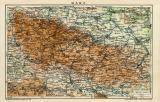 Harz historische Landkarte Lithographie ca. 1912