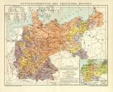 Konfessionskarte des Deutschen Reiches historische Landkarte Lithographie ca. 1904