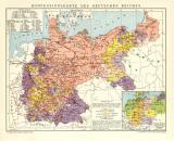 Konfessionskarte des Deutschen Reiches historische...