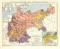 Konfessionskarte des Deutschen Reiches historische Landkarte Lithographie ca. 1905