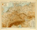Physikalische Karte von Deutschland historische Landkarte...