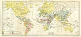 Währungskarte der Erde historische Landkarte Lithographie ca. 1904