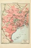 Tokio historischer Stadtplan Karte Lithographie ca. 1904
