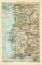 Portugal historische Landkarte Lithographie ca. 1909