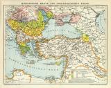 Historische karte zur orientalischen Frage historische Landkarte Lithographie ca. 1912