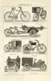 Fahrrad historische Bildtafel Holzstich ca. 1904