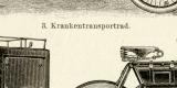 Fahrrad historische Bildtafel Holzstich ca. 1904