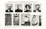 Verbrecher und Verbrecherermittlung I.-II. historische Bildtafel Autotypie ca. 1904