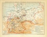 Volksheilstätten für Tuberkulöse und verwandte Anstalten im Deutschen Reiche historische Landkarte Lithographie ca. 1904