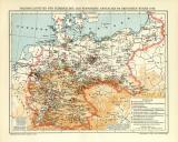 Volksheilstätten für Tuberkulöse und verwandte Anstalten im Deutschen Reiche historische Landkarte Lithographie ca. 1910