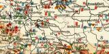 Volksheilstätten für Tuberkulöse und verwandte Anstalten im Deutschen Reiche historische Landkarte Lithographie ca. 1910
