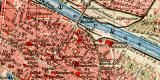Mannheim historischer Stadtplan Karte Lithographie ca. 1905