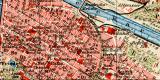 Mannheim historischer Stadtplan Karte Lithographie ca. 1907