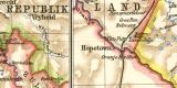 Karte zum Südafrikanischen Krieg historische Landkarte Lithographie ca. 1907