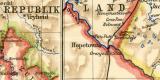 Karte zum Südafrikanischen Krieg historische Landkarte Lithographie ca. 1909