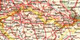 Verkehrskarte von Mitteleuropa historische Landkarte Lithographie ca. 1907