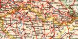 Verkehrskarte von Mitteleuropa historische Landkarte Lithographie ca. 1911