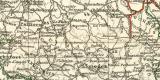 Die Schiffahrtsstrassen von Frankreich und den angrenzenden Gebieten historische Landkarte Lithographie ca. 1905