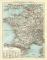 Die Schiffahrtsstrassen von Frankreich und den angrenzenden Gebieten historische Landkarte Lithographie ca. 1907
