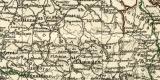 Die Schiffahrtsstrassen von Frankreich und den angrenzenden Gebieten historische Landkarte Lithographie ca. 1911