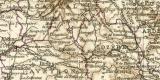 Mittel- und Südfrankreich historische Landkarte Lithographie ca. 1905
