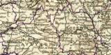 Mittel- und Südfrankreich historische Landkarte Lithographie ca. 1907