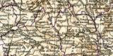Mittel- und Südfrankreich historische Landkarte Lithographie ca. 1910
