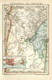 Delagoabai und Umgebung historische Landkarte Lithographie ca. 1904