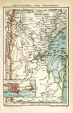 Delagoabai und Umgebung historische Landkarte Lithographie ca. 1907