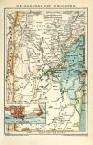 Delagoabai und Umgebung historische Landkarte Lithographie ca. 1909